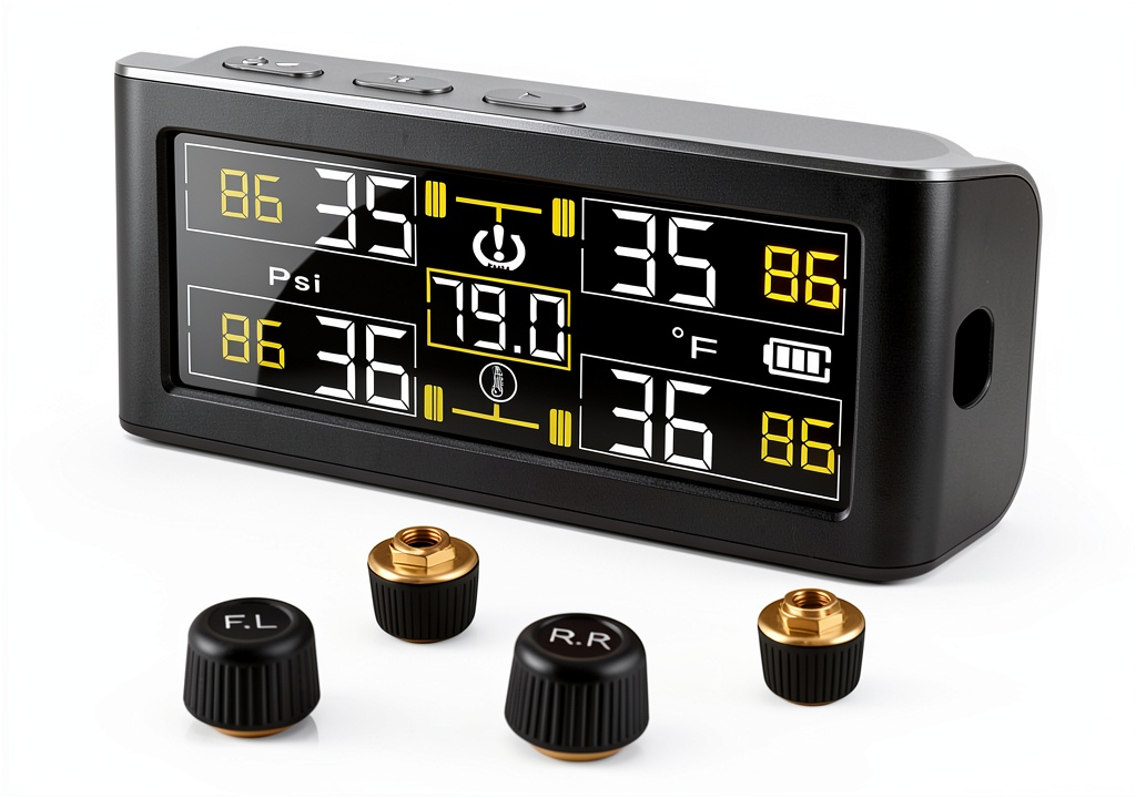 VAMOTA TPMS Tire Pressure Monitoring System on an RV tire