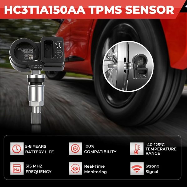 ISINLASSO TPMS Sensor Pre‑Programmed Ford Fit-2