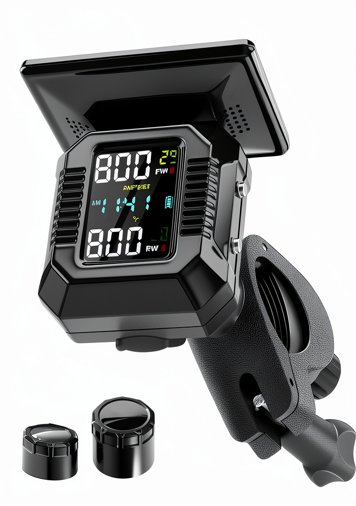 Liwogi TPMS installed on a motorcycle dashboard
