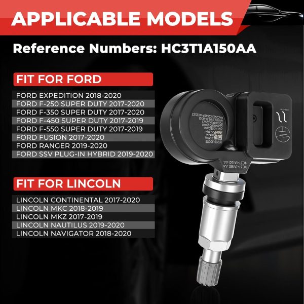 ISINLASSO TPMS Sensor Pre‑Programmed Ford Fit-1