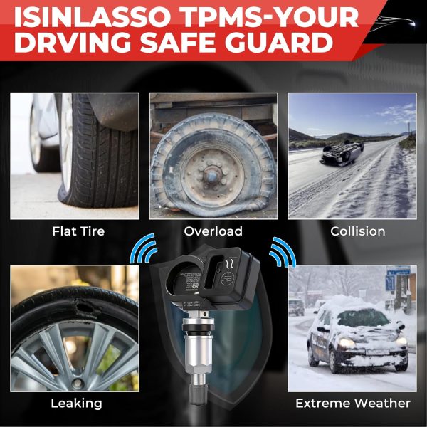 ISINLASSO TPMS Sensor Pre‑Programmed Ford Fit-6