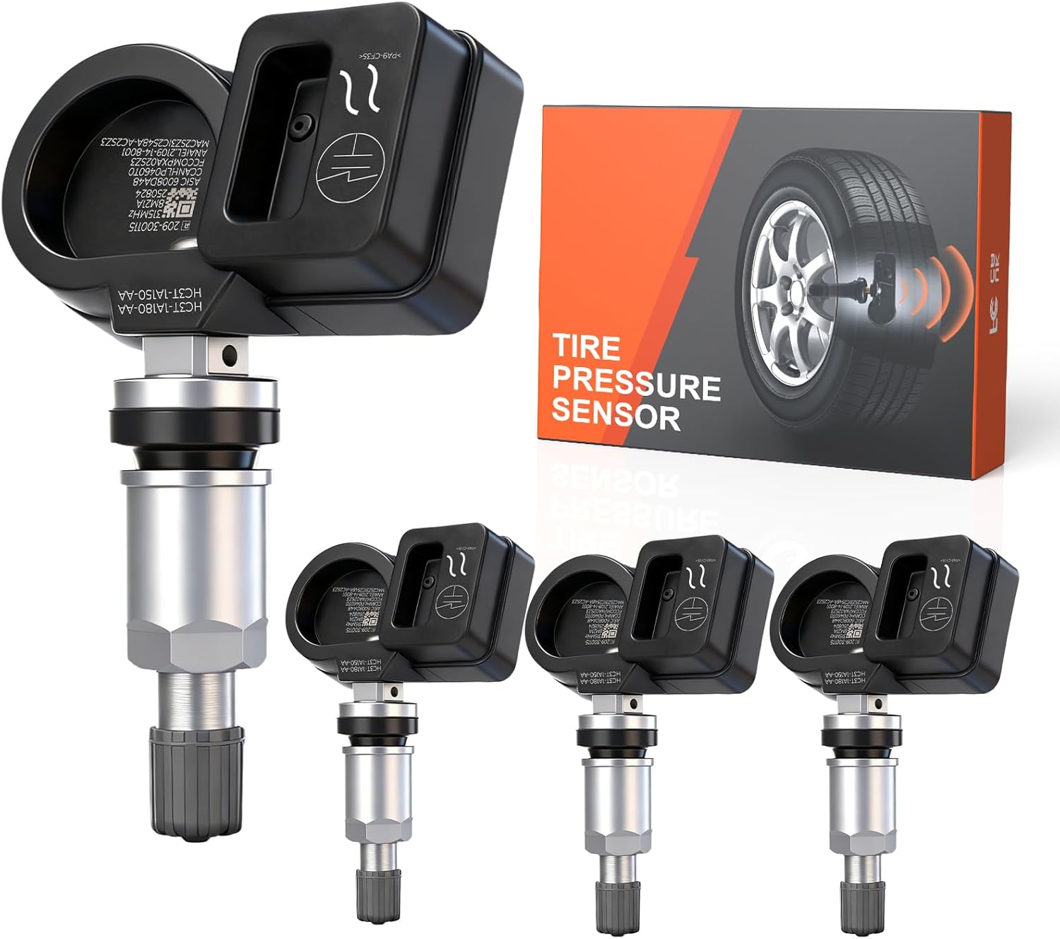 ISINLASSO TPMS sensor being installed on a Ford truck wheel